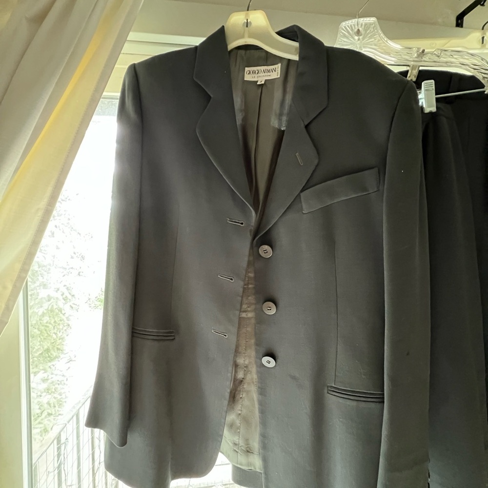 Giorgio Armani Gray Sport Coat with Notched Lapels